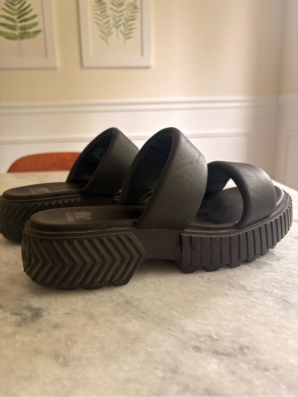 Sorel Women’s Black Platform Slide Sandals - Chunky Sole